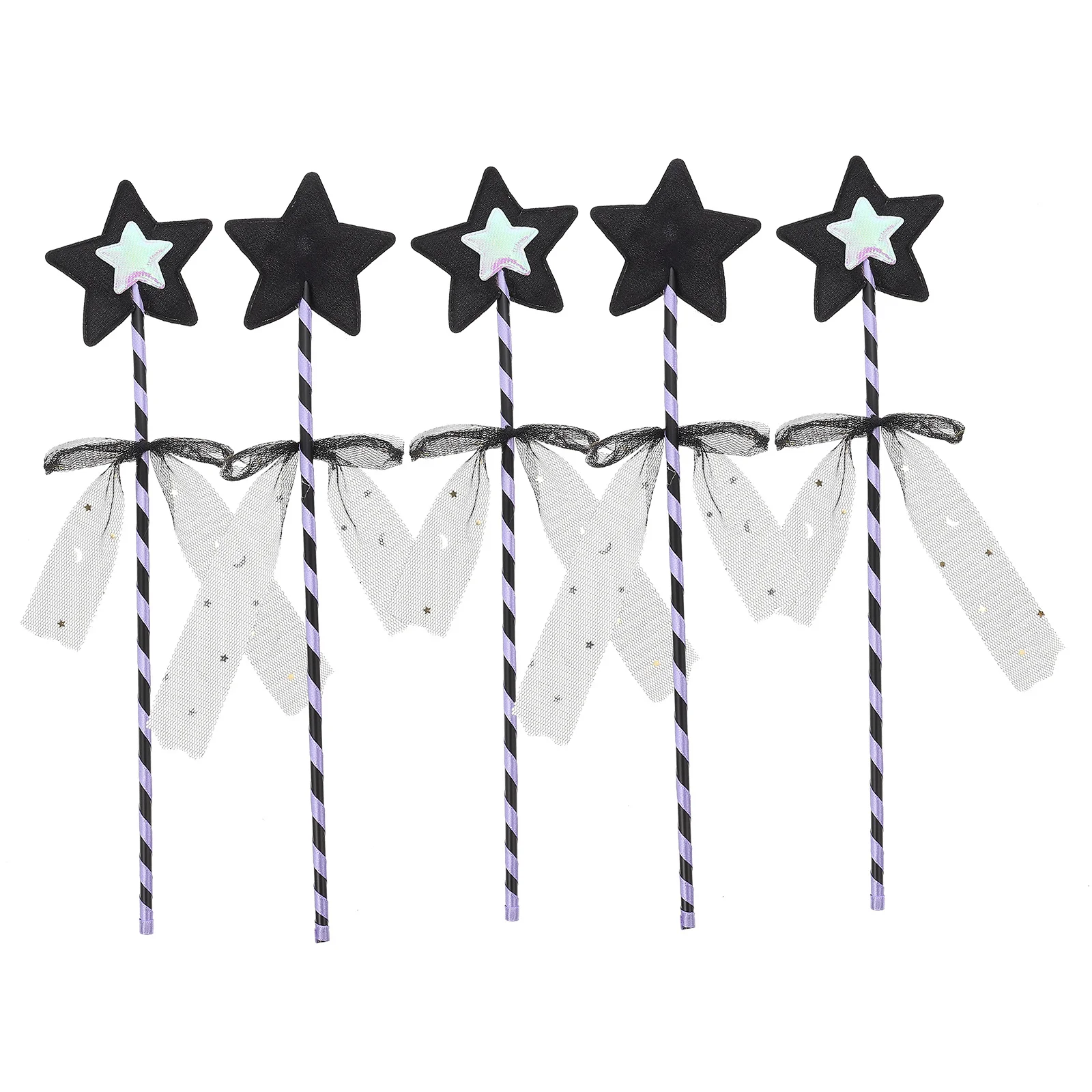 

5pcs Fairy Wand Star Shape Party Stick Lightweight Dance Prop Festival Playtime Decorative Fairy