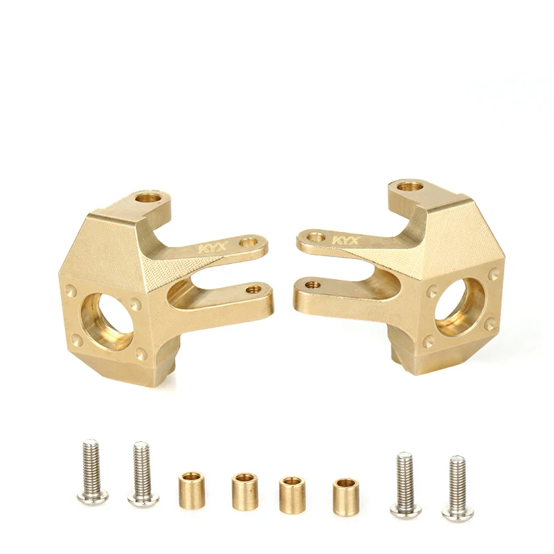 

KYX Racing Heavy Duty Brass Front Steering Knuckles Upgrades Parts for RC Crawler Car Axial SCX10 II 90046 (Weight=41g Each)