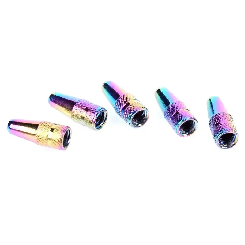 5Pcs Rainbow Color Bicycle Tire Valve Cap for Presta Bike Tyre Valve Stem Aluminum Alloy Metal Dust Covers Accessories