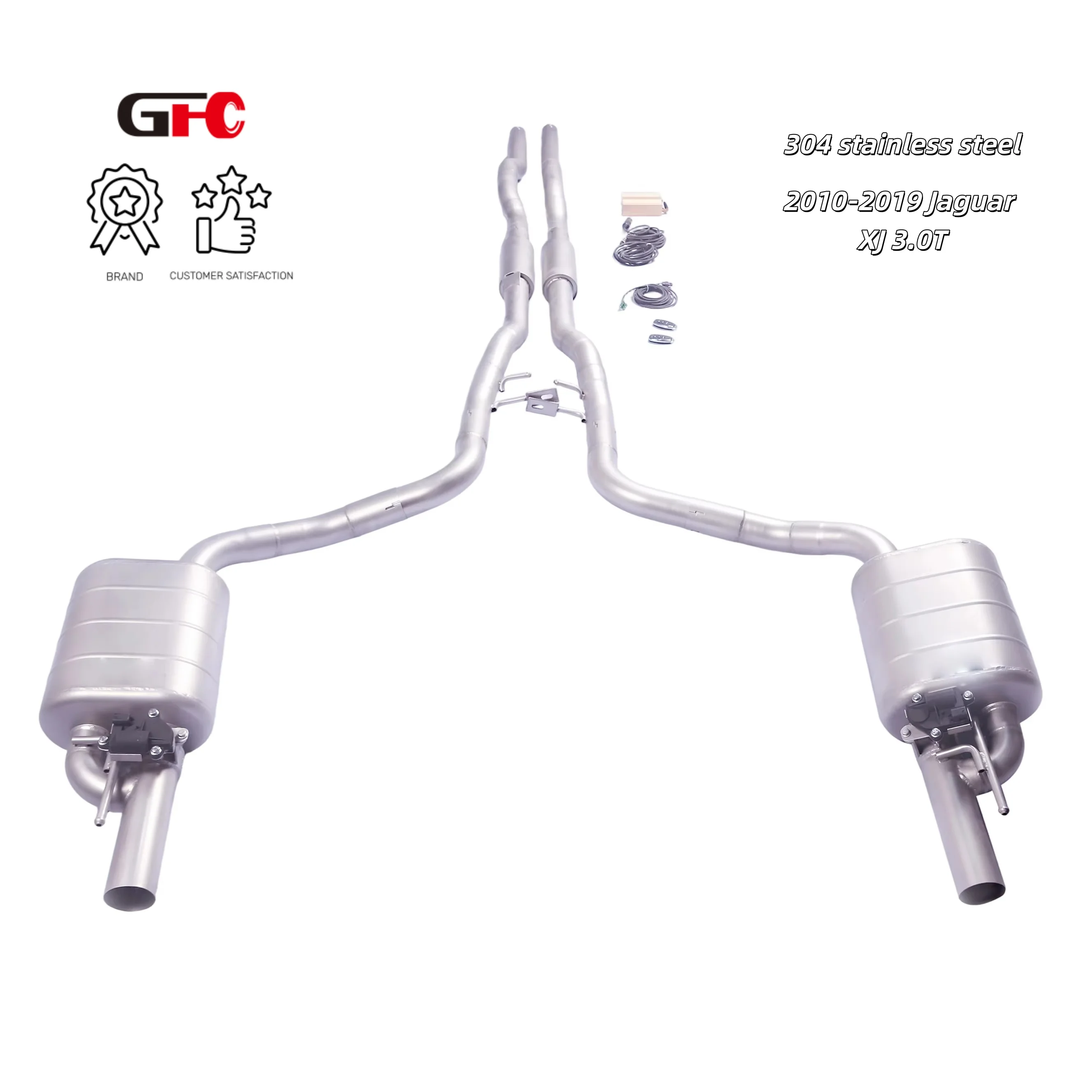 

For the 2010-2019 Jaguar xj 3.0t, SUS304 catback high-performance exhaust system with valve muffler, OEM diffuser.