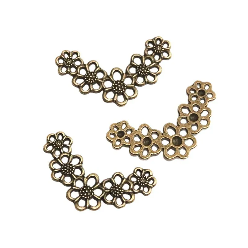 

40Pcs 34*21MM Antique Bronze Plated Flowers Connector DIY Vintage Handmade Jewelry Accessories