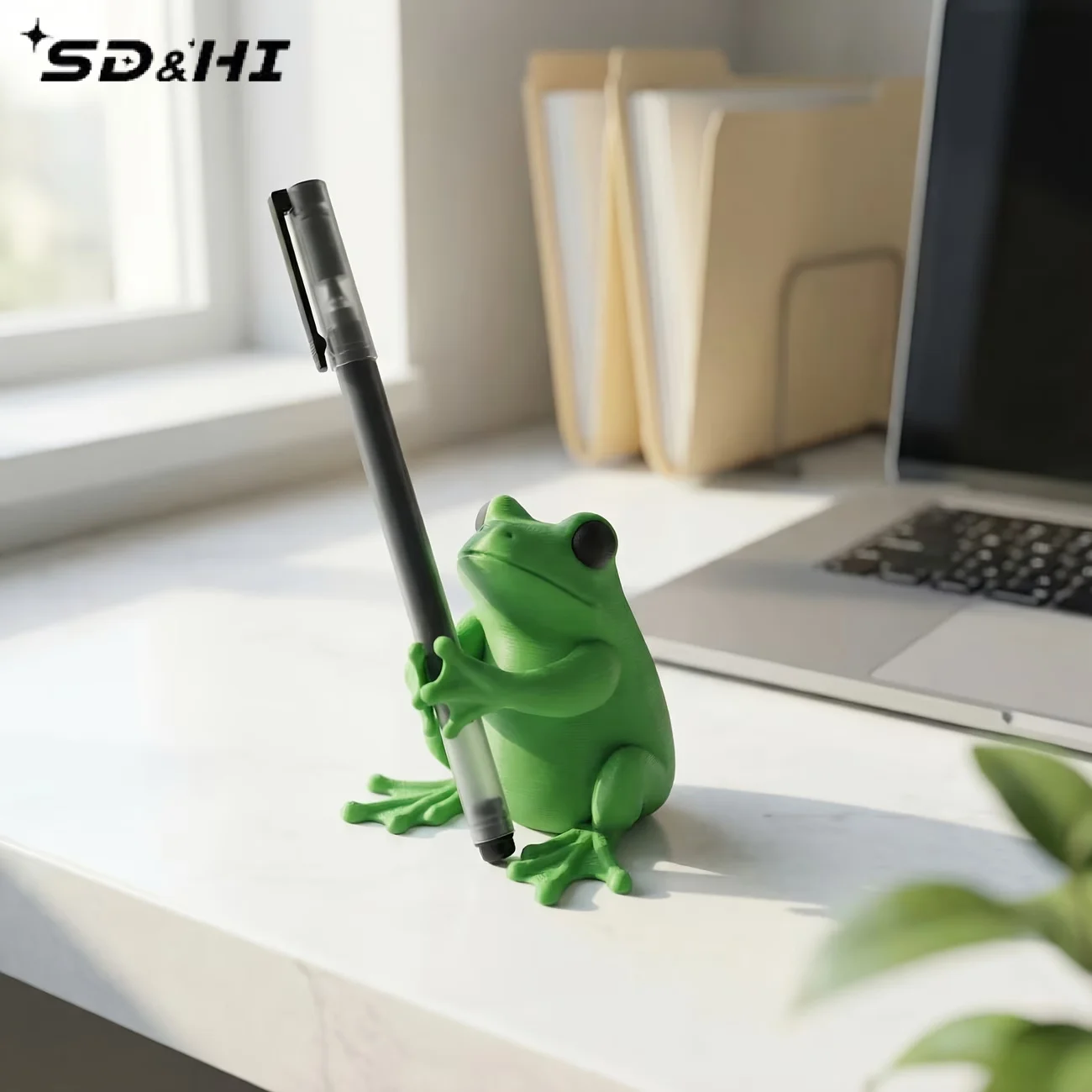 Adorable 3D Green Frog Pen Holder Multi-Functional Pen Stand Creative Stationery Storage Desktop Decor Frog Lovers Gift