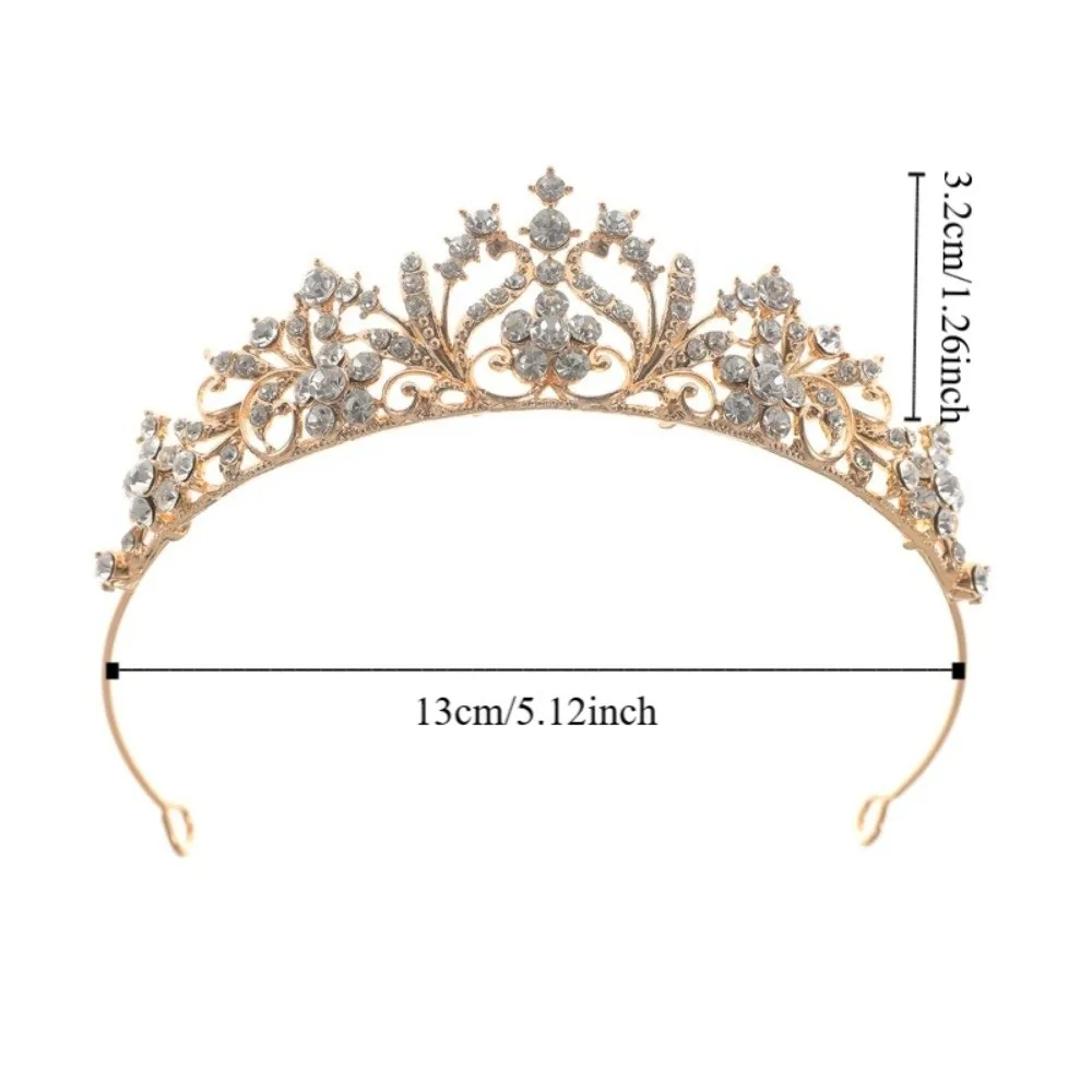 مجوهرات الزفاف تألق حجر الراين الإكليل رائعة أنيقة الزفاف إكسسوارات الشعر سبيكة معدنية فاخرة الأميرة التيجان هدية #6