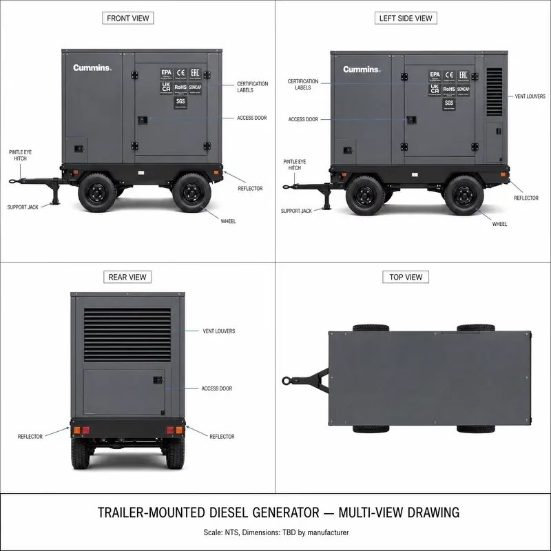 200kw 250kva Electric Generator With ATS Powered by Weichai Yuchai Shangchai Perkings SDEC Engine EPA EAC CE