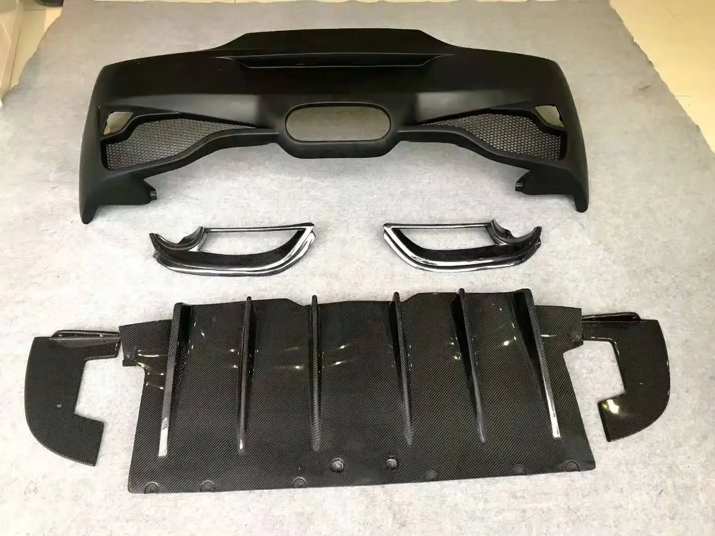 PD Style Half Carbon Fiber Car Bumpers for Ferrari 458 Carbon Hood Front Lip Rear Diffuser  Side Skirts