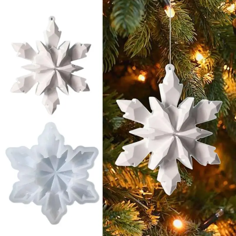 

X4ya Christmas Craft Силиконовая плесень для выпечки украшений и искусства снежинки