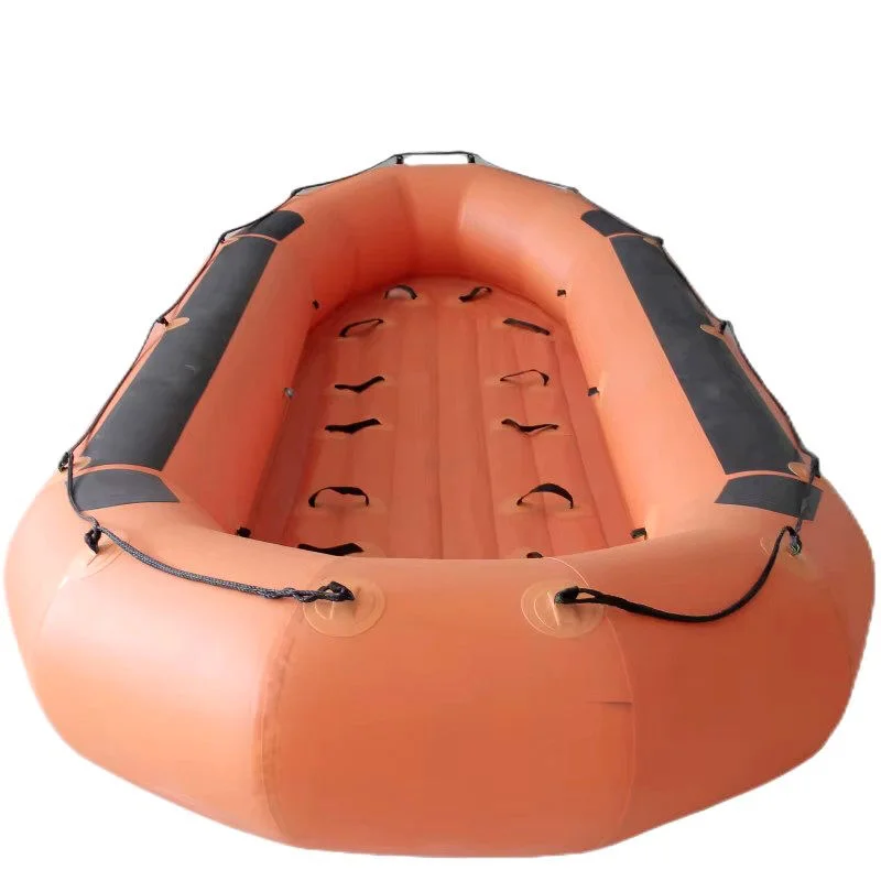 قارب صيد قابل للنفخ، قارب تجديف مطاطي بدون محرك، طوف ترفيهي #4