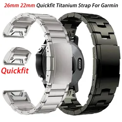 26mm 22mm Quickfit Titanium Strap For Garmin Fenix 8 43/6/6XPro/7/7X/5X/5XPlus/ Metal Release Watch Band For Forerunner 945 935