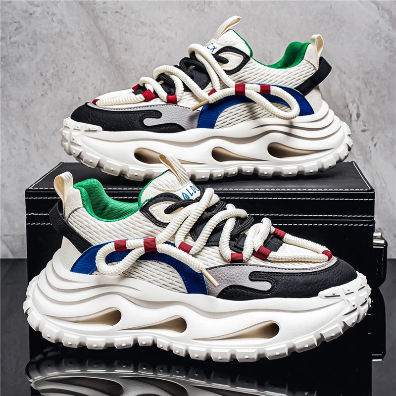 

Men's New Trendy Retro Dad Shoes, Unique Fashion, Thick Sole Height Increase, Instant Street Style, Casual Comfortable Sneakers