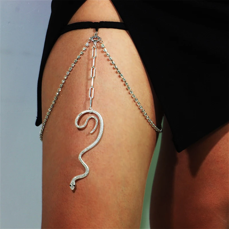 Sexy Woman Elastic Body Chain Leg Chain Snake Long Pearl Leg Chain Chain Female Bohemian Trend Multilayer Chain Jewelry Party