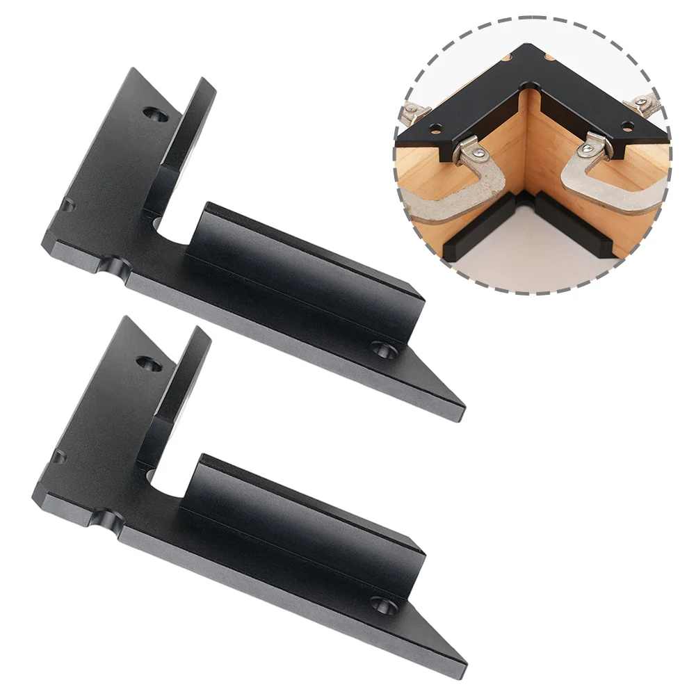 Set of 2 Right Angle Clamps 90 Degree Positioner for Woodworking Aluminum Alloy 99x99x17mm Accurate