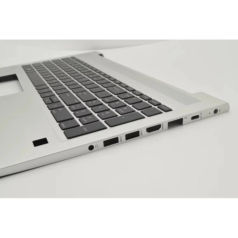 فضي أصلي جديد لـ HP Probook 450 G6 455 G6 Palmrest غطاء + لوحة مفاتيح بإضاءة خلفية L45090-001