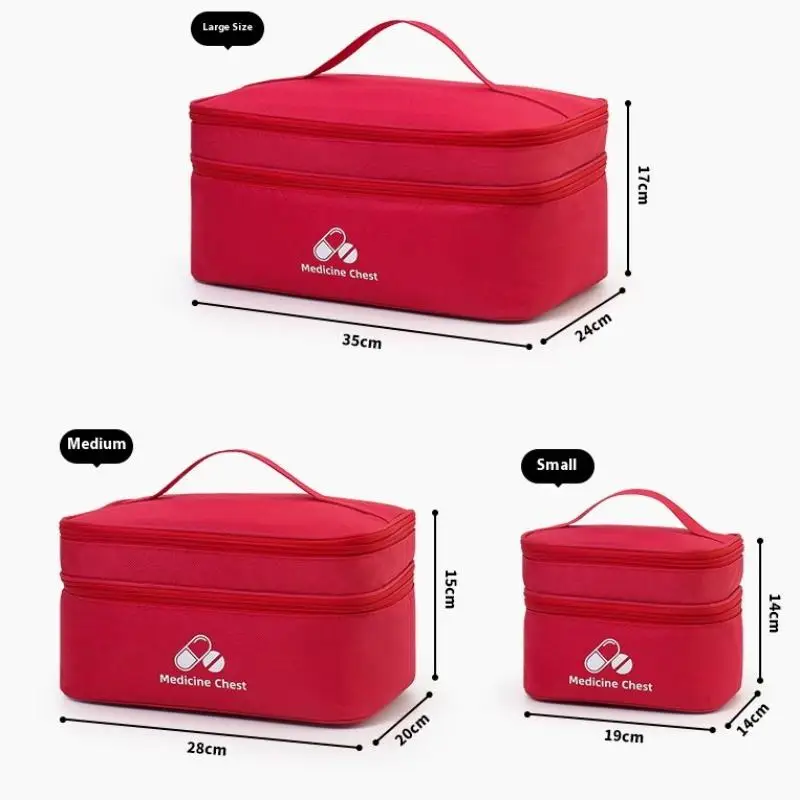 가정 여행용 구급상자 이중층 분류 보관 약품 정리 가방 옥스포드 천 전염병 예방 파우치