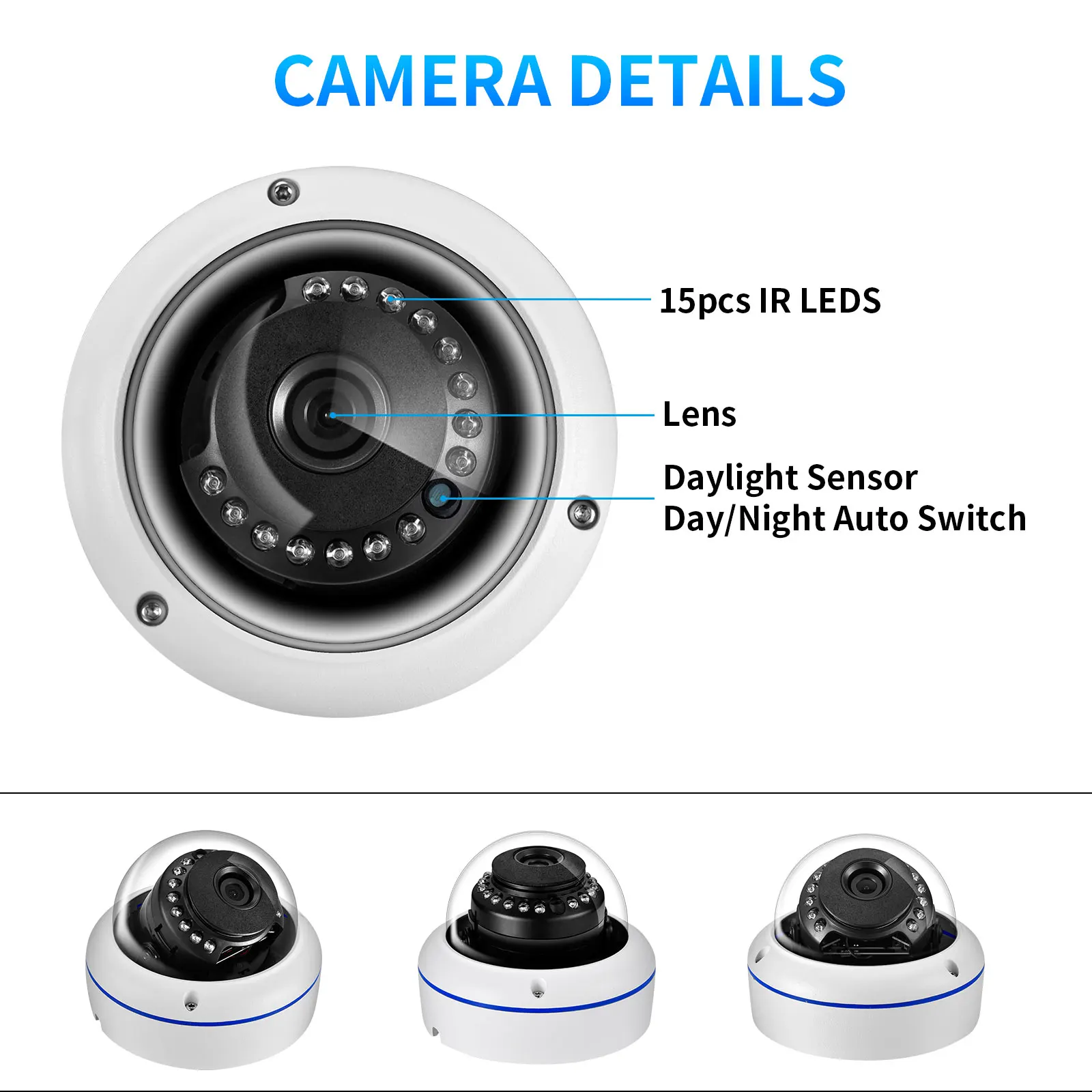 Gadinan 2.8mm lens Vandal-proof Outdoor Indoor Night Vision Surveillance 720P 1080P 5MP AHD Camera CCTV Camera BNC Dome IP66 Sec images - 6