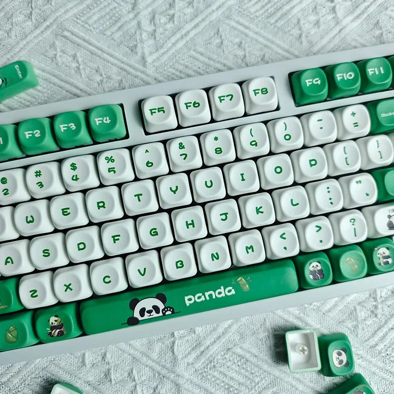 Personalized original national treasure panda keycap high value MOA highly sublimated round pbt emerald bamboo green cute keycap
