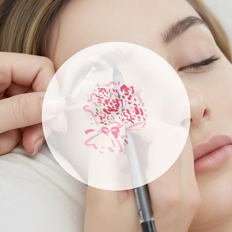 Szablon do modelowania brwi w kształcie łezki, linijka do szybkiego kształtowania brwi w 1 minutę, szablony do szybkiego rysowania, PMU, brwi z efektem włosków, eyeliner