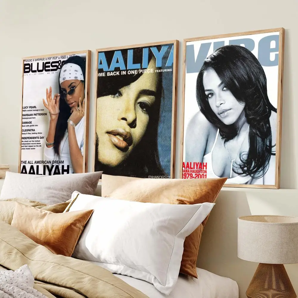 Singer A-Aaliyah Poster Modern Minimalist Wall Art Prints Poster Home Decor Interior Bedroom Living Room