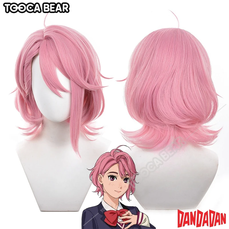 Aira Shiratori Cosplay Wig Anime Dandadan Pink Short Hair Momo Ayase Heat-resistant Fiber Hair+Wig Cap Halloween Girls