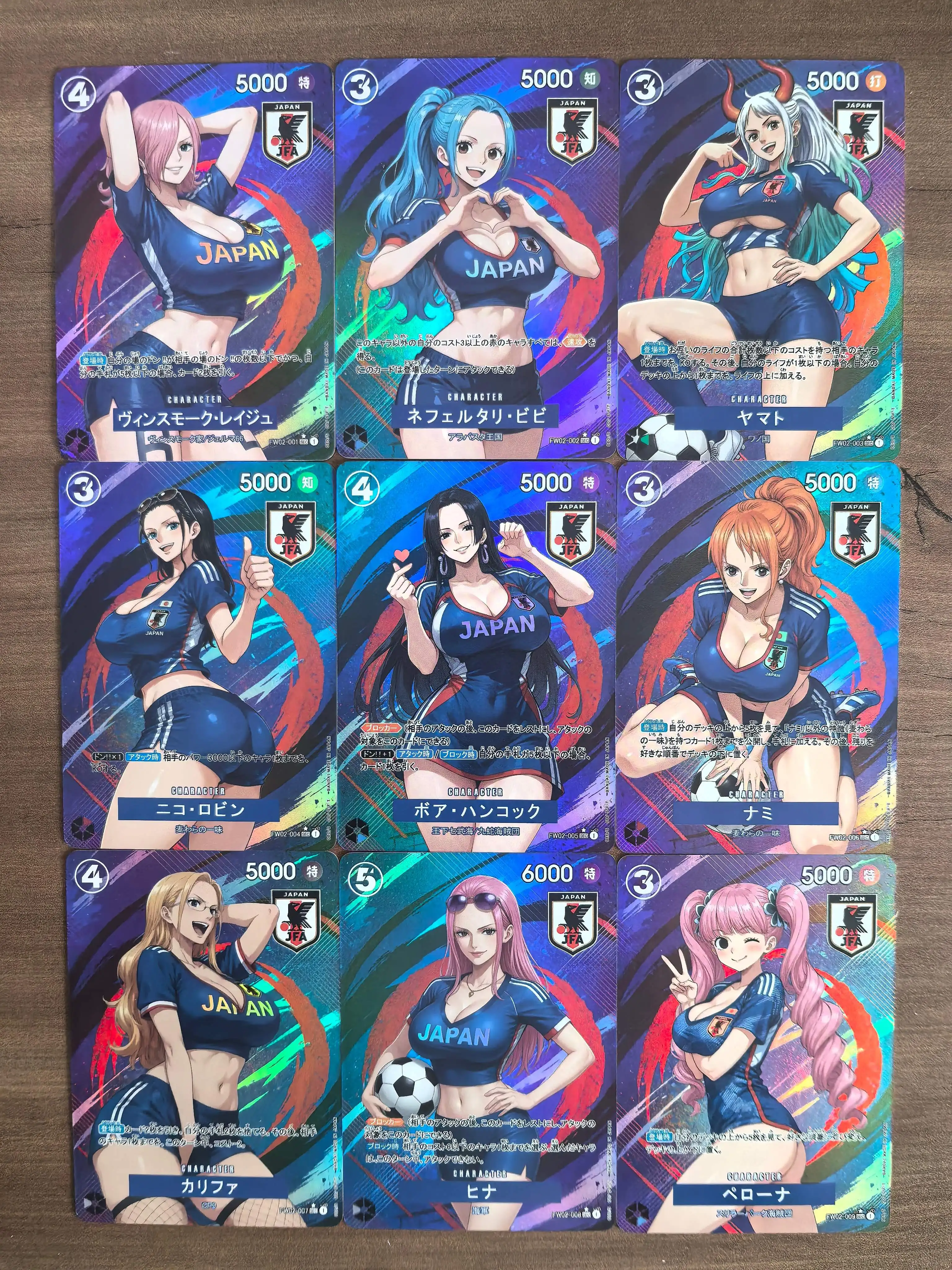 DIY "One Piece" anime flashcards - Bikini, Flight Attendant, Robin, Namie - Anime flashcard collection