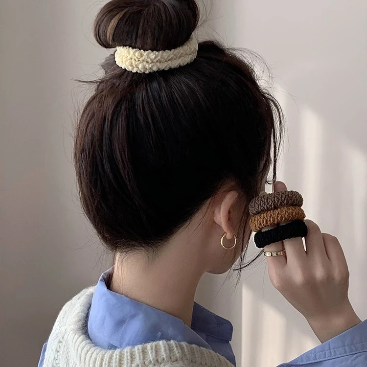 6PCS New Fashion Boutique Simple Thicken Ponytail Holders Rubber Band Elastic Hair Bands Women Girls Hair Accessories Headwear