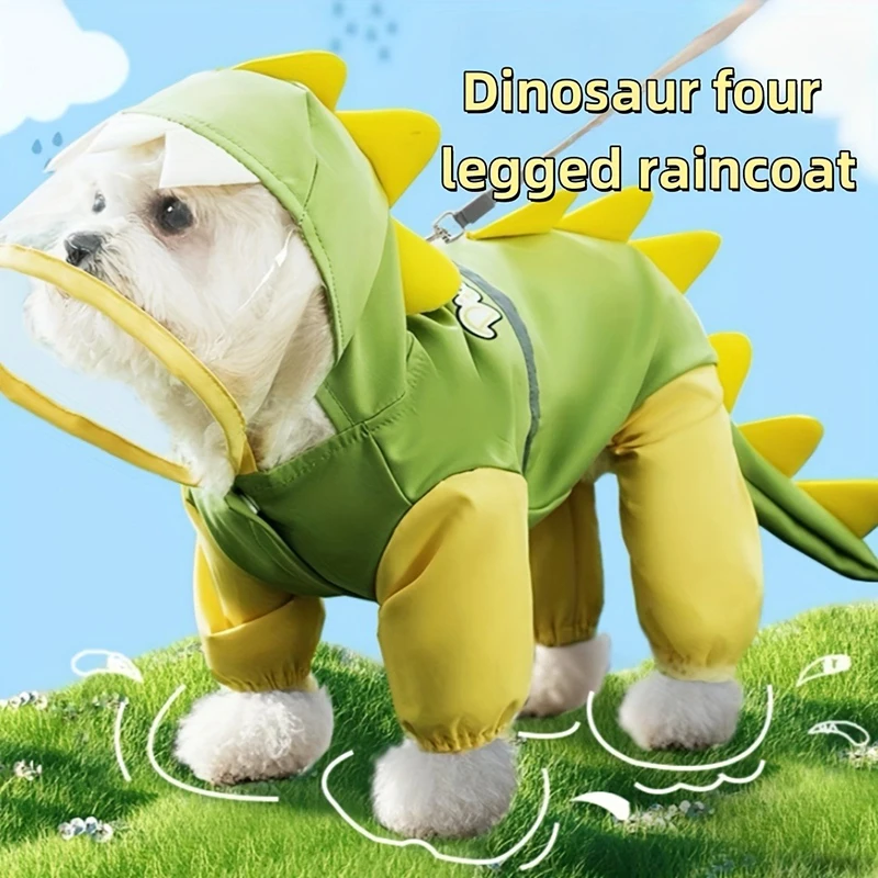 

Durable Cute Dinosaur Pet raincoat Cat Weatherproof with Buttons for Small Medium Large X-Small for Halloween Photo Shoots