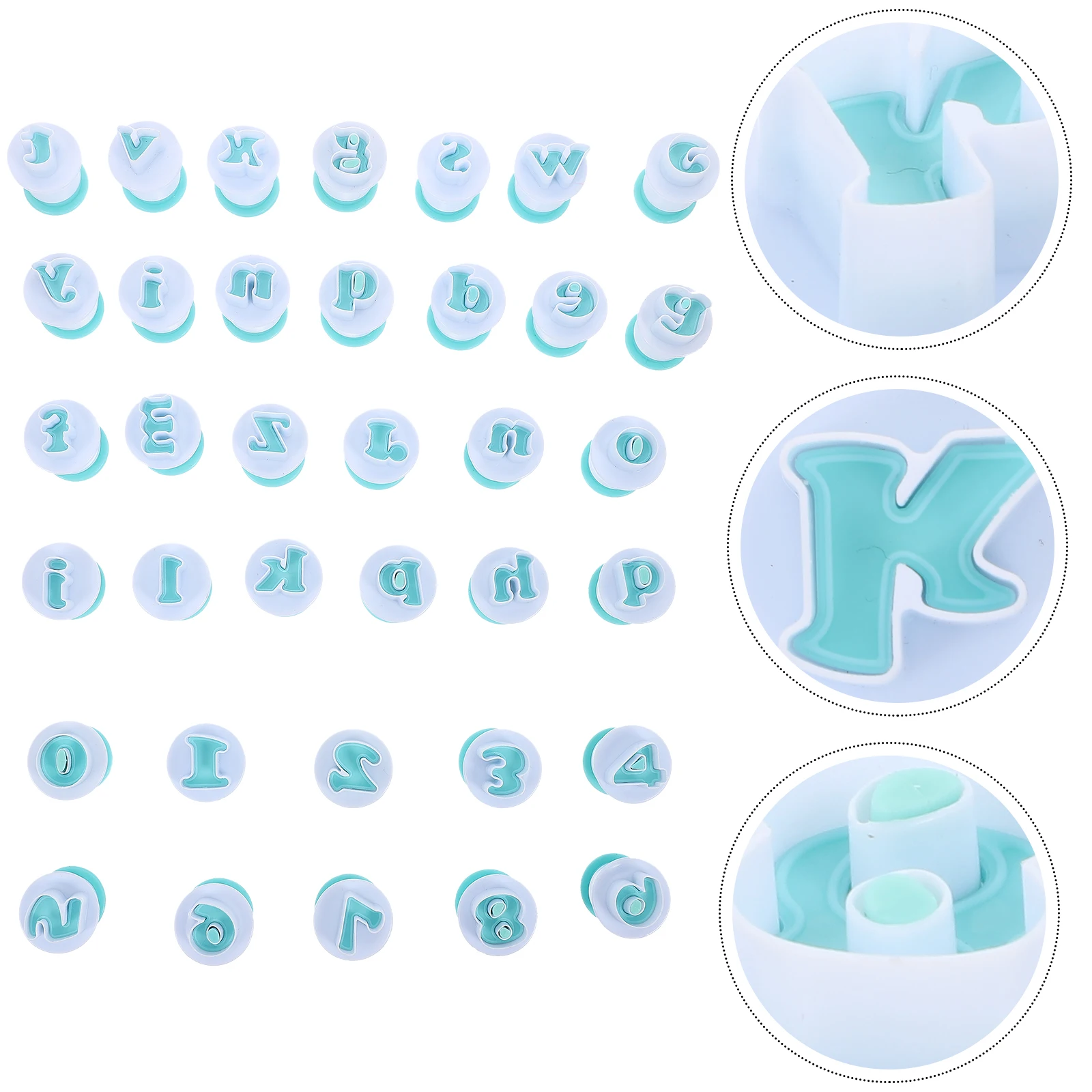 

36pcs Alphabet Fondant Cake Mold Cookie Stamp Impress Embosser Baking Accessories Safe Hygienic Easy Clean