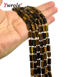 6x10mm Irregular Cylinder Natural Tiger Eye Loose Faceted Stone Beads For Jewelry Making DIY Bracelet Handmade Accessories