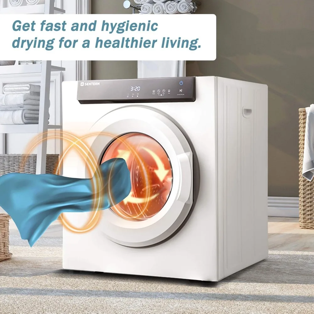 Portable Dryer Front Load,Compact Electric Clothes Dryer with Stainless Steel Tub,Easy Control Panel with 5 Drying Modes