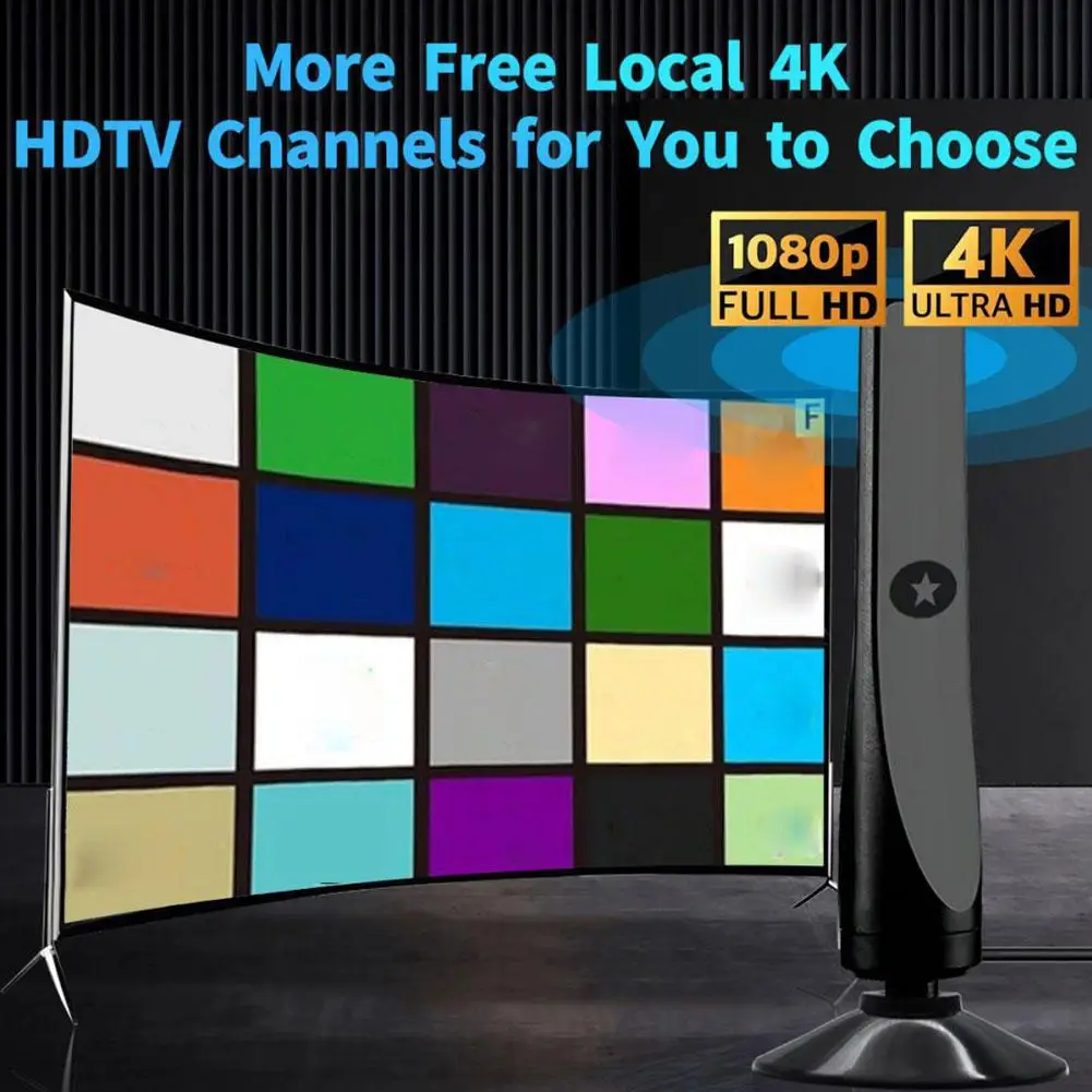 1 Set Hot Selling Indoor High-definition Ground Wave Digital TV Antenna HDTV Antenna DVB-T2 Suction Cup Antenna