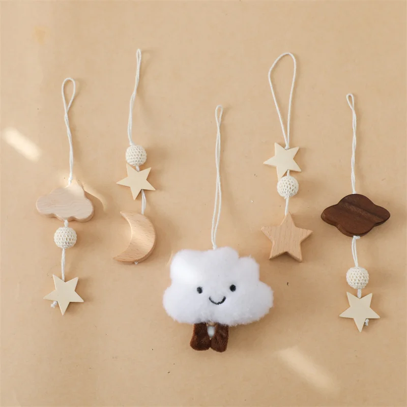 Baby Wooden Gym Frame Crochet Star Cloud Music Pendant Rattle Toys For Baby Gym Activity Montessori Toys For Newborn Birth Gift