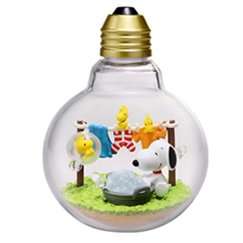 Re-Ment Snoopies Wetter Terrarium Blind Box Kawaii Weiß Welpen Flasche Modell Spielzeug Desktop Dekorationen Sammlerstücke Kinder Spielzeug