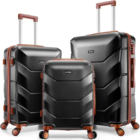 3 Piece Luggage Set ABS Hardshell Suitcase With Spinner Wheels TSA Lock Travel Carry On Luggages For Business 20/24/28 Inch