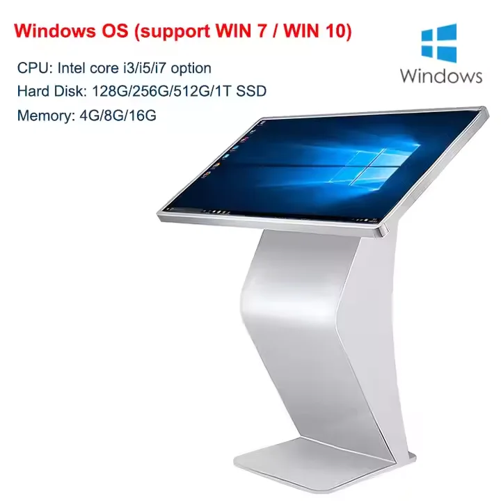 Shopping Mall 55 Inch Indoor Advertising Player Touch Screen Interactive Self Service Information Kiosk