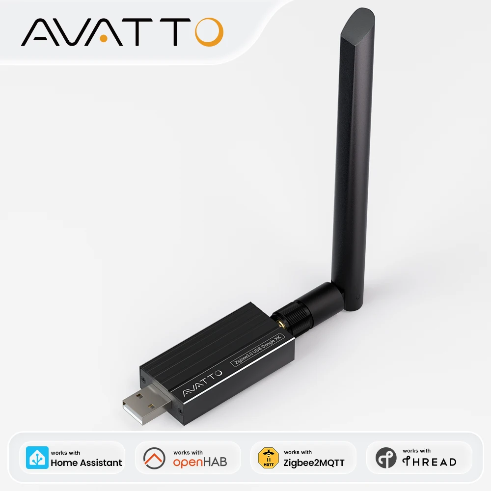AVATTO ZigBee/Thread USB-Dongle Plus, EFR32MG24 Neuer Leistungsstarker Chip mit Hochleistungsantenne, Kompatibel mit Home Assistant, Zigbee2MQTT, OpenHAB