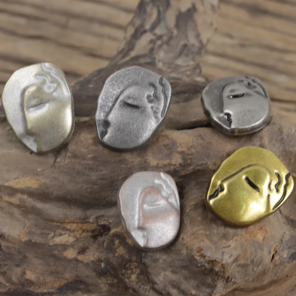 셔츠/코트/드레스, 추상 디자인, 블랙/청동/주석, 독특한 바느질 단추에 대 한 10pcs 18/25mm 예술적 초상화 금속 단추