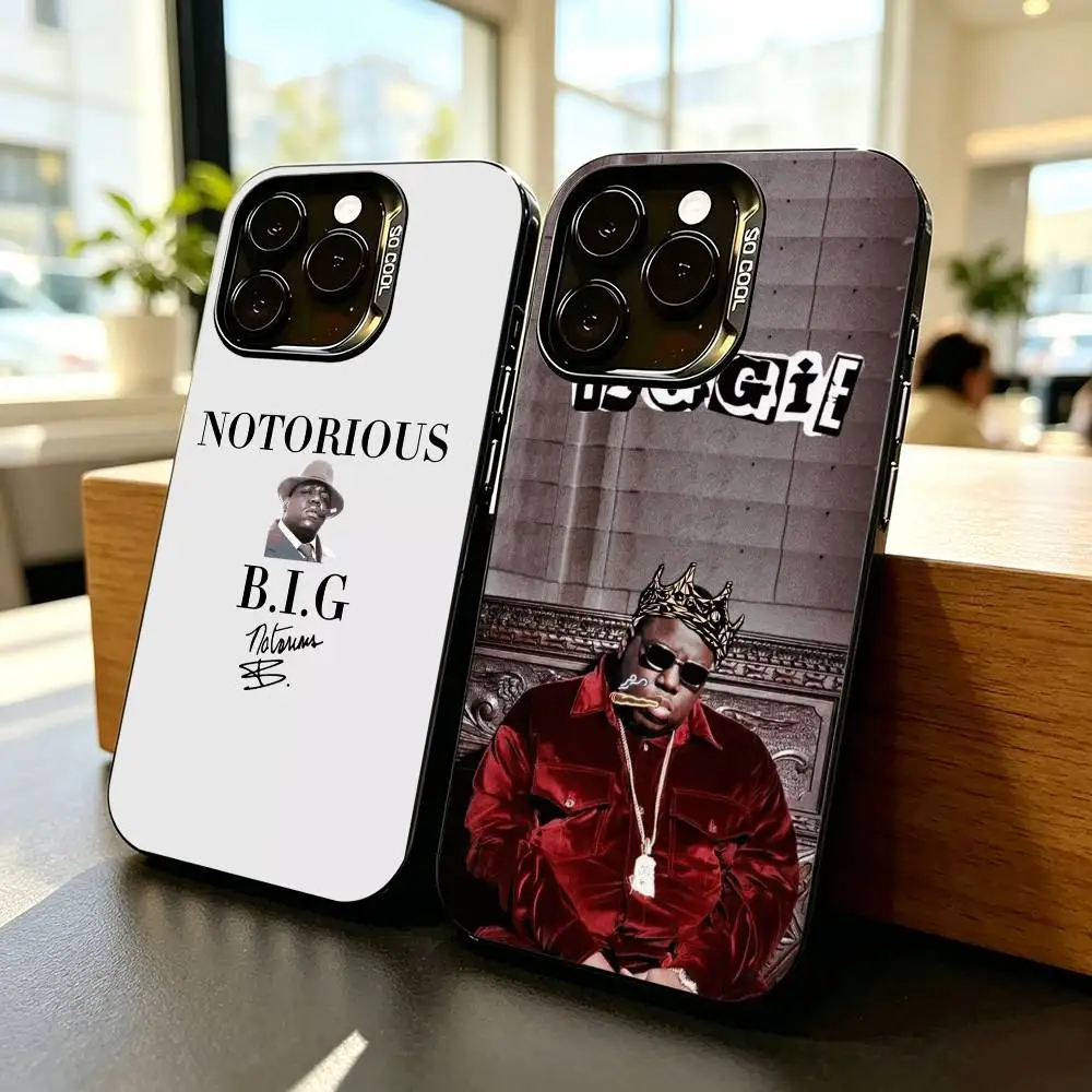 

Biggie Smalls Notorious BIG-g Phone Case For iPhone 17,16,15,14,13,12,11 Plus,Pro Max,XS,Colorful Silver Black Cover
