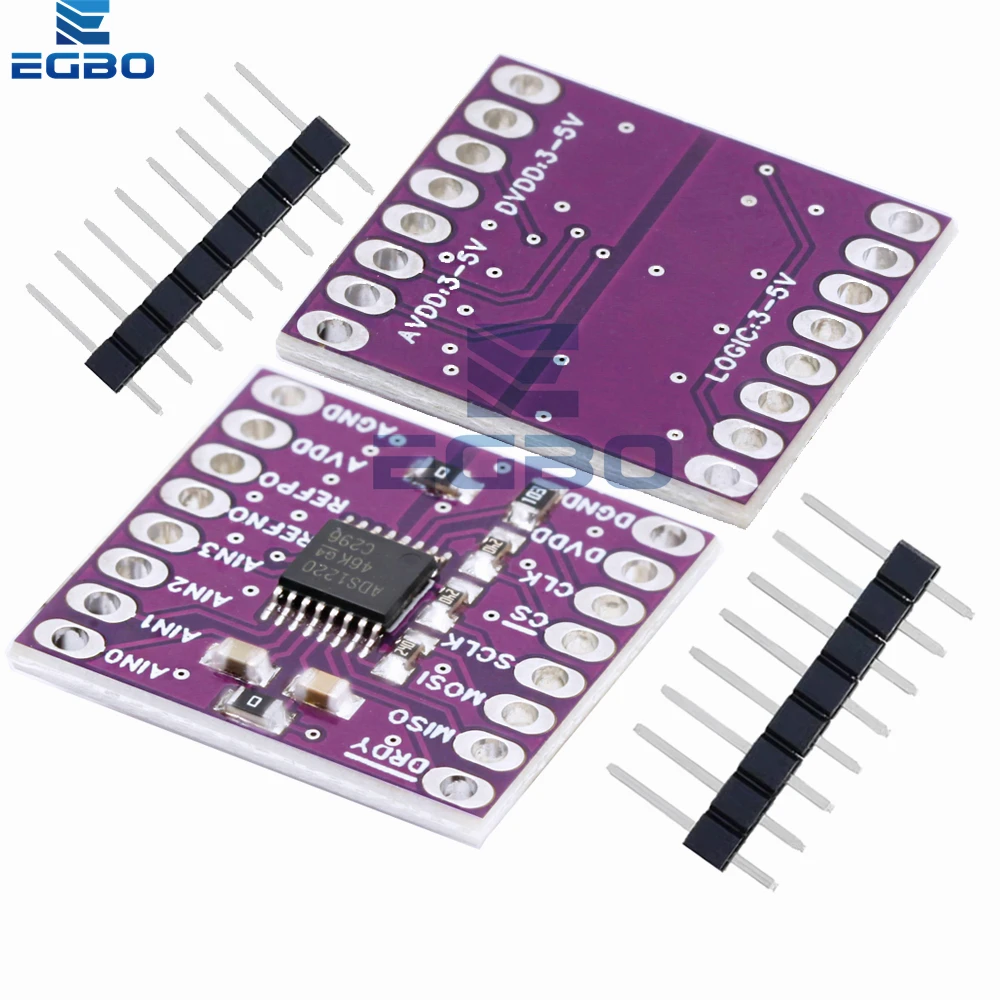 1~3PCS ADS1120/ADS1220 ADC 16 bit  24 Bit Converter Module I2C Low Power  24 Bit Analog-to-Digital Converter for arduino image 6