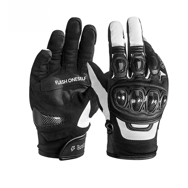 Winter Motorbike Gloves Windproof, Waterproof & Warm, Carbon Fiber Touchscreen Compatible for Motocross Riding, Men Moto Gloves