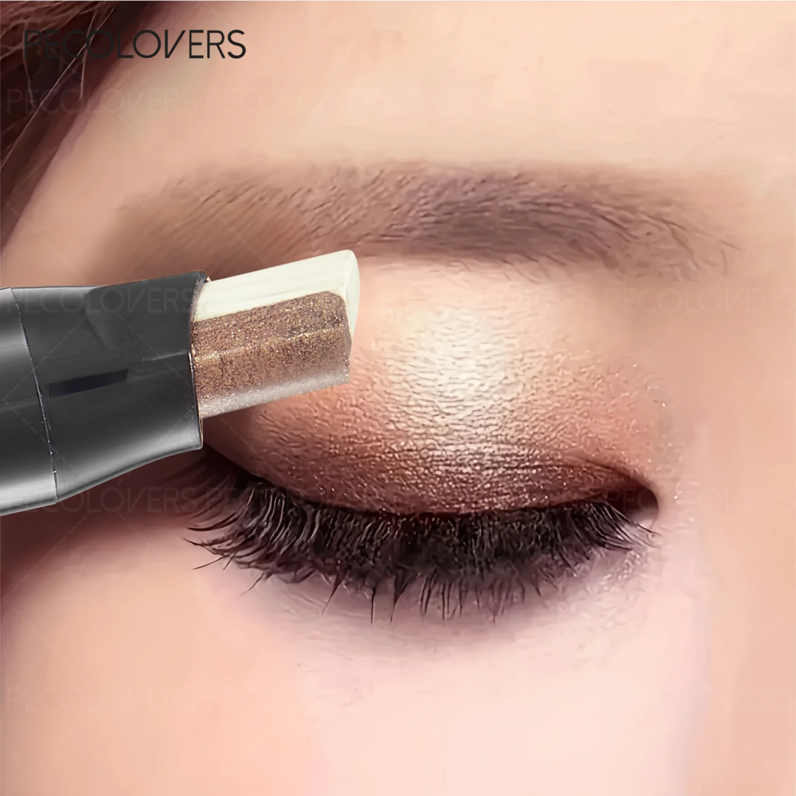 1PC Two Tone Glitter Eyeshadow Stick - Waterproof & Sweatproof Rotating Design for Easy Application Buildable Shimmer Effect
