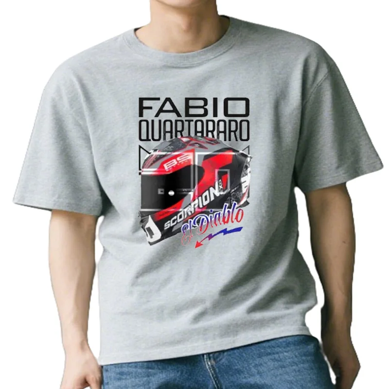 Fabio Quartararo-T-shirt 100% Coton à Manches Courtes, Streetwear Décontracté