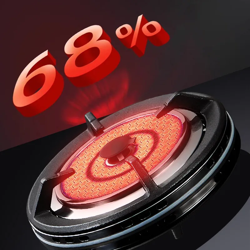 Infrared Gas Stove 60-Minute Timing Anti-Forgetting Feature Double Burner Tempered Glass Surface Energy Efficient Level 1