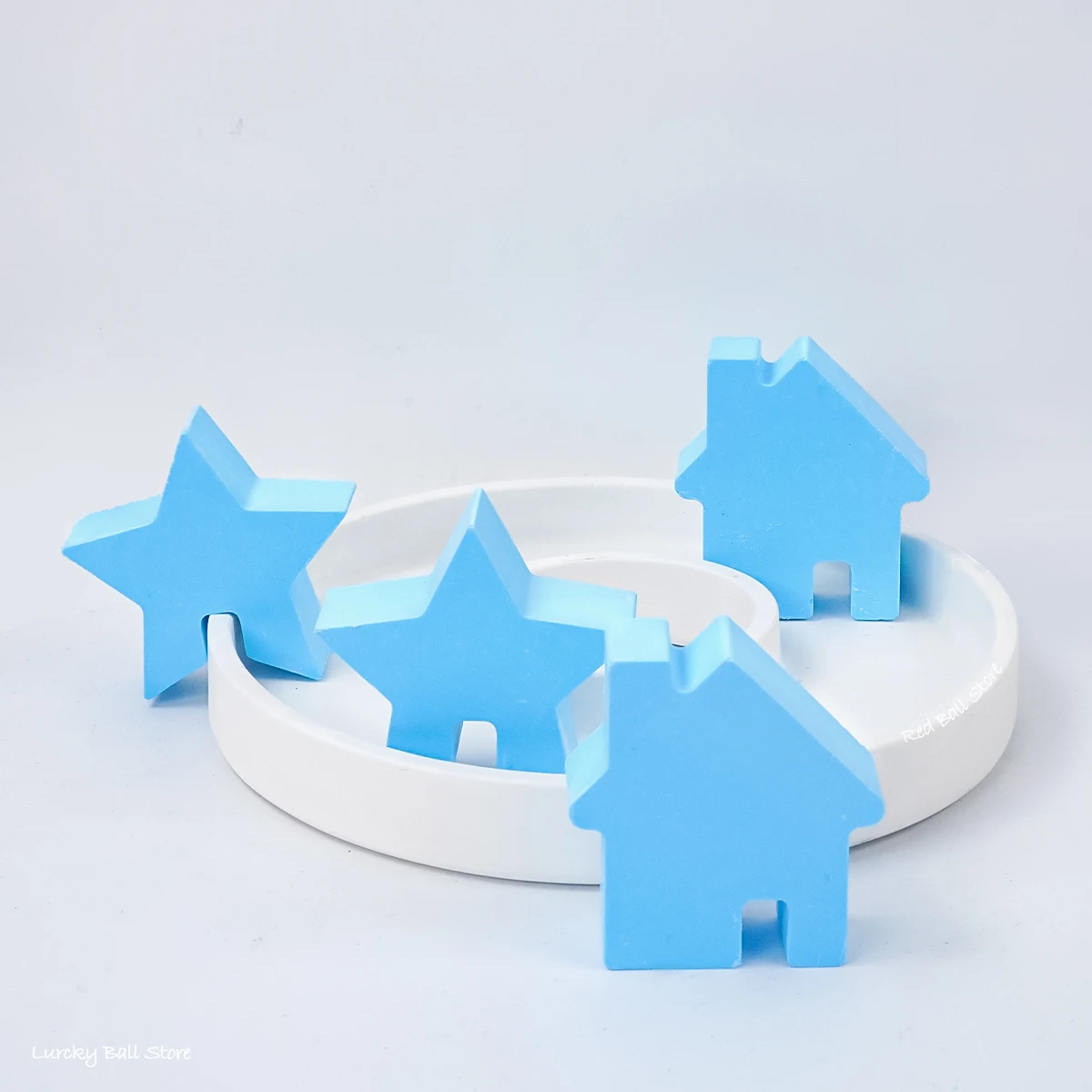 Star House Ornament Candle Holder Silicone Mold DIY Concrete Candlestick Crafts Making Tools Gypsum Resin Molds Eid Home Decor