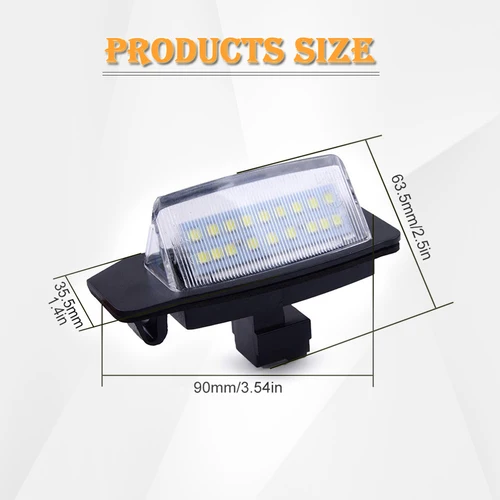 Imagen 2 del producto Para Peugeot 4007 ION Citroen c-crosser c-zero Mitsubishi Outlander Eclipse Lancer luces LED blancas para matrícula trasera sin Error