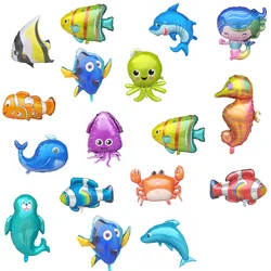 Large Sea Animals Foil Balloons Shark Fish Helium Air Globos Baby Shower Birthday Party Wedding Decorations Ocean Theme Ballons