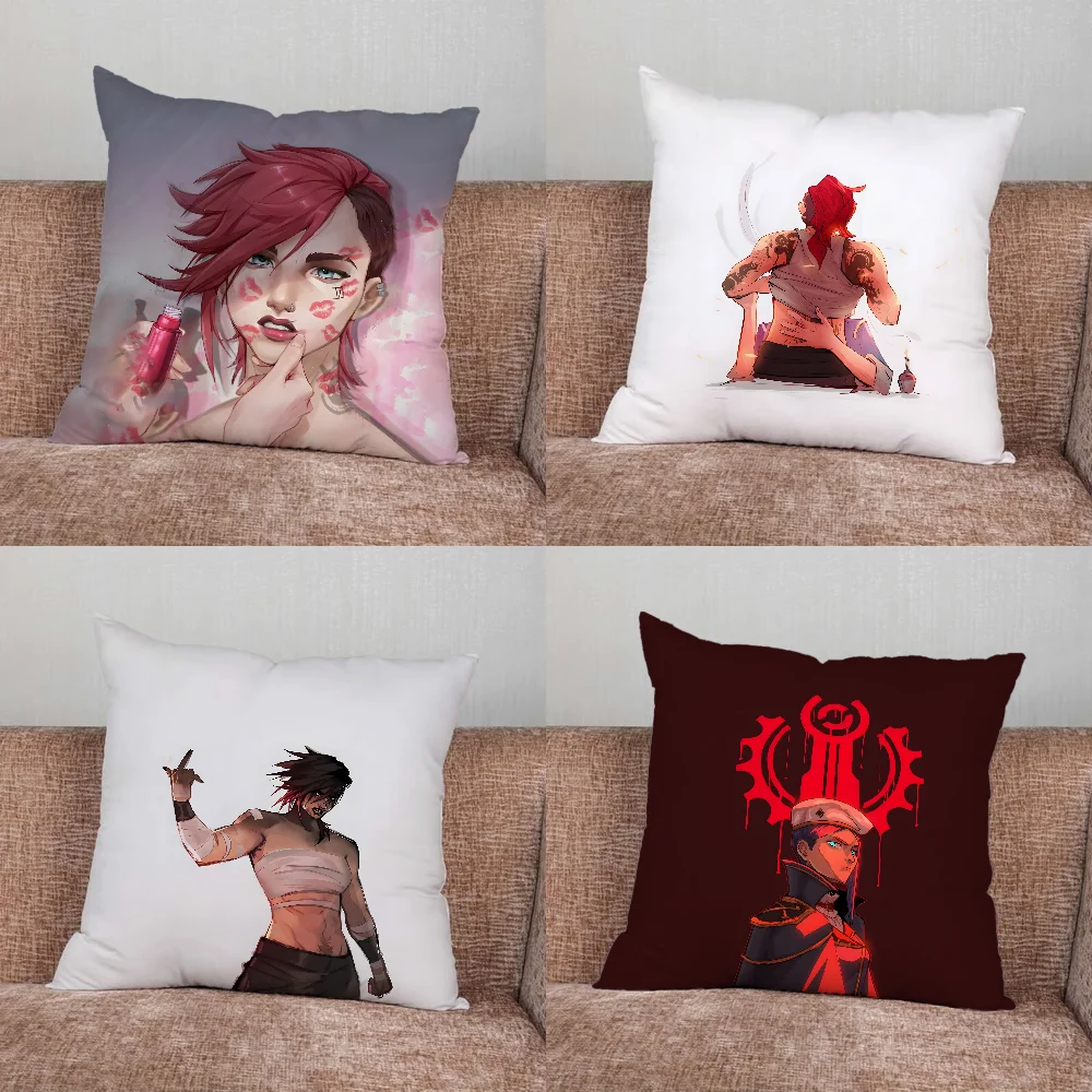 

Anime Arcane Vi C-Caitlyn Pillow Case For Home Bedroom Car Office Decoration Living Room Sofa Cushion Cover Suitable