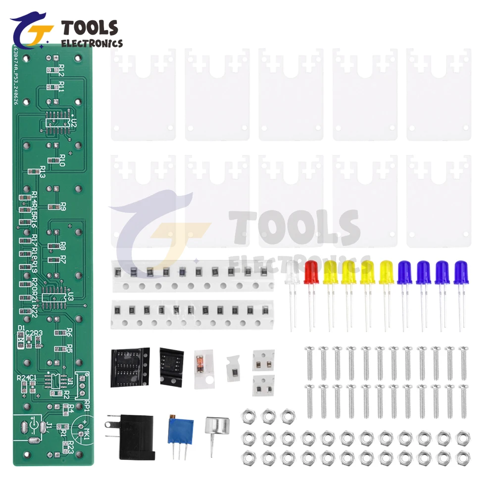 DIY Sound Control LED Music Spectrum Electronic Kit Crystal Pole Sound Control Music Spectrum Soldering Practice DIY Kit