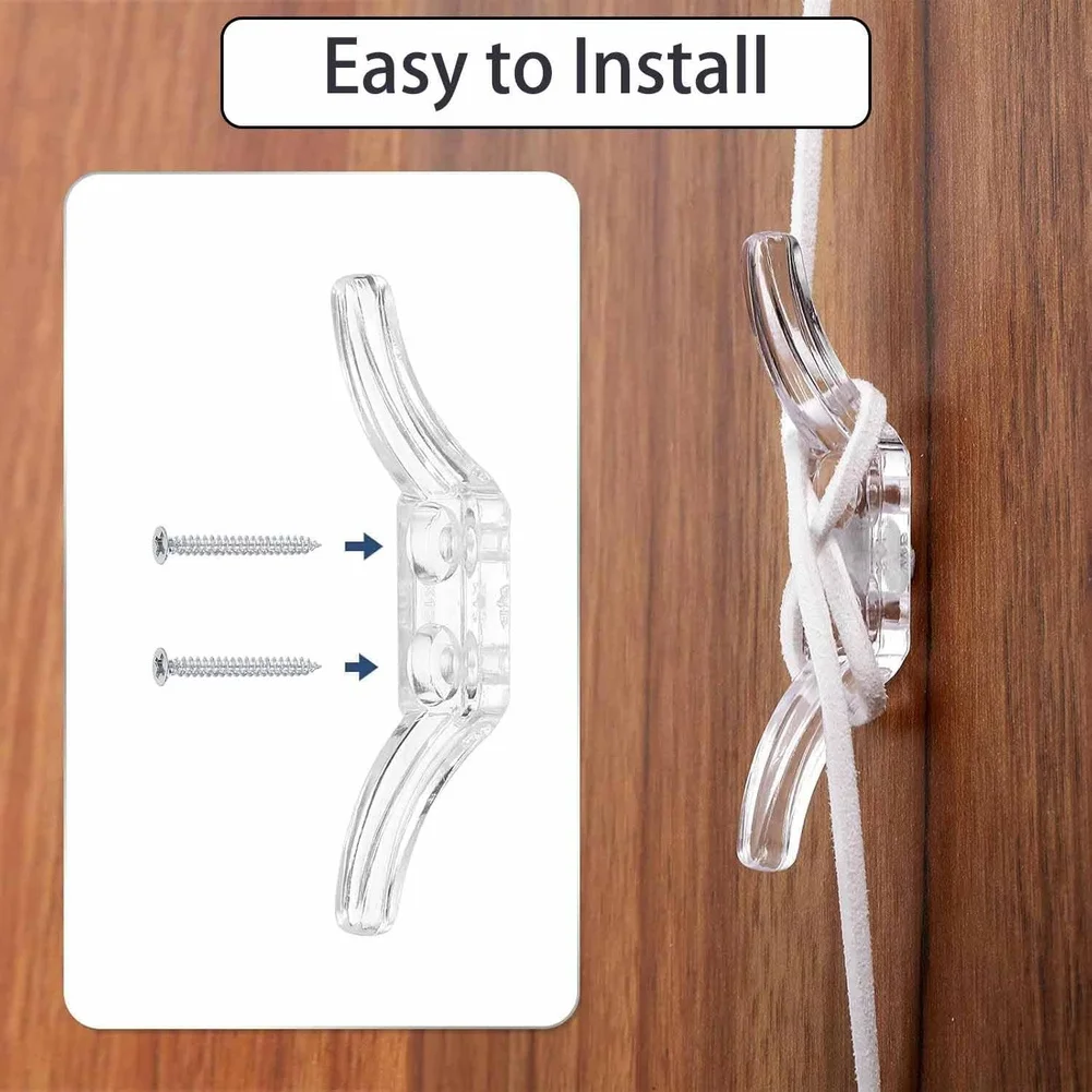 Plastic Double Hole Blind Hooks Compatible with Common Blind Types Including Vertical Horizontal and Roller Shade Models