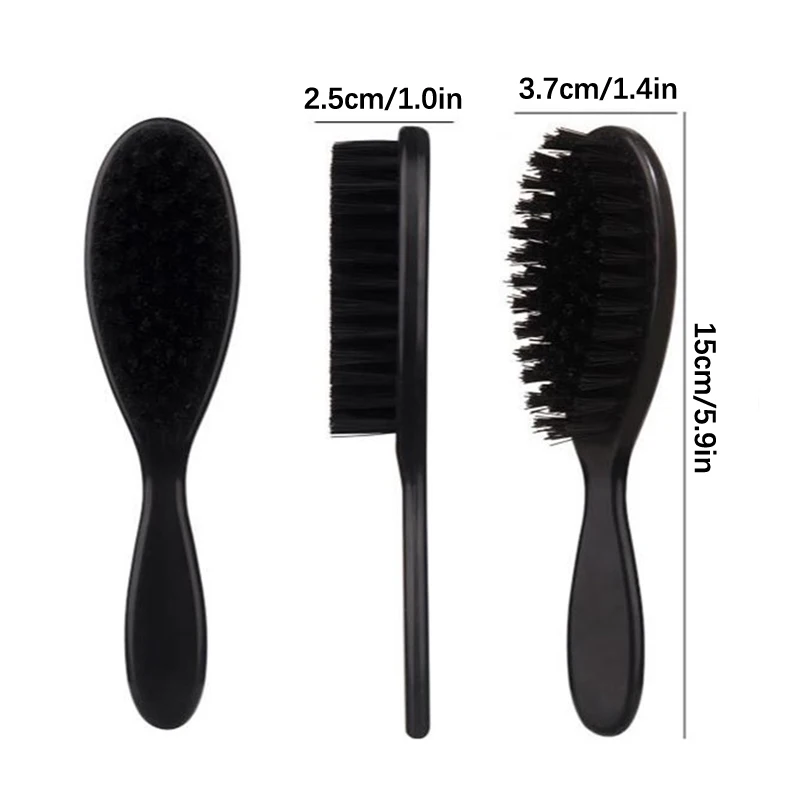 Men Beard Brush Wood Handle Boar Bristle Moustache Cleaning Brush Hairdressing Anti Static Barber Hair Styling Comb Shaving Tool