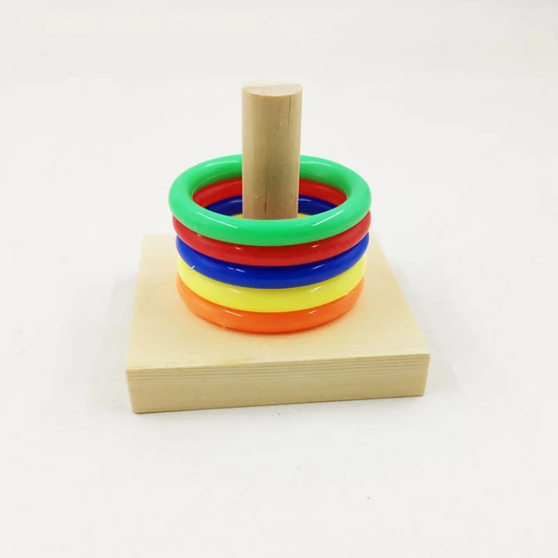 1Set Parrot Bird Toy Colorful Rings Puzzle Toy Mini Funny Ferrule Training Intelligence Toy Interactive Game Pet Bird Supplies