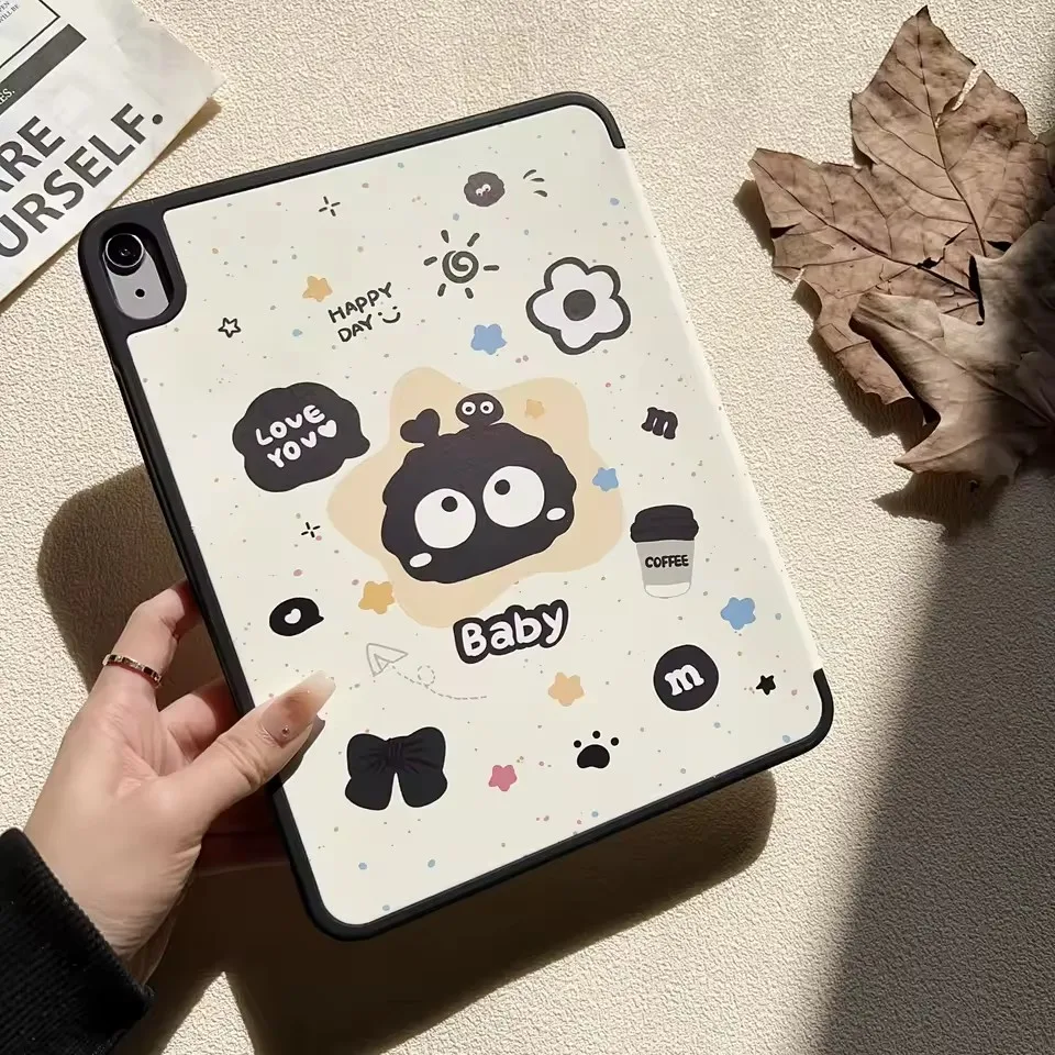 Para iPad 10,2/10,5 10th/A16 generación funda Air 4 10,9 Pro 2024 2025 Pro 11 pulgadas lindo patrón de dibujos animados funda para tableta con soporte de 3 pliegues